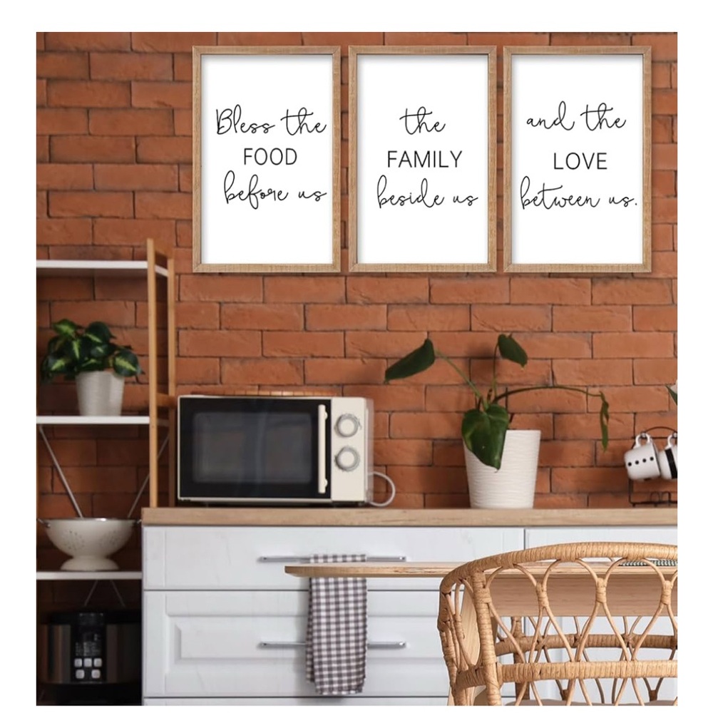 SRSZHIYE Wall Art Set - Bless the Food, Family, Love - Picture 3 of 7